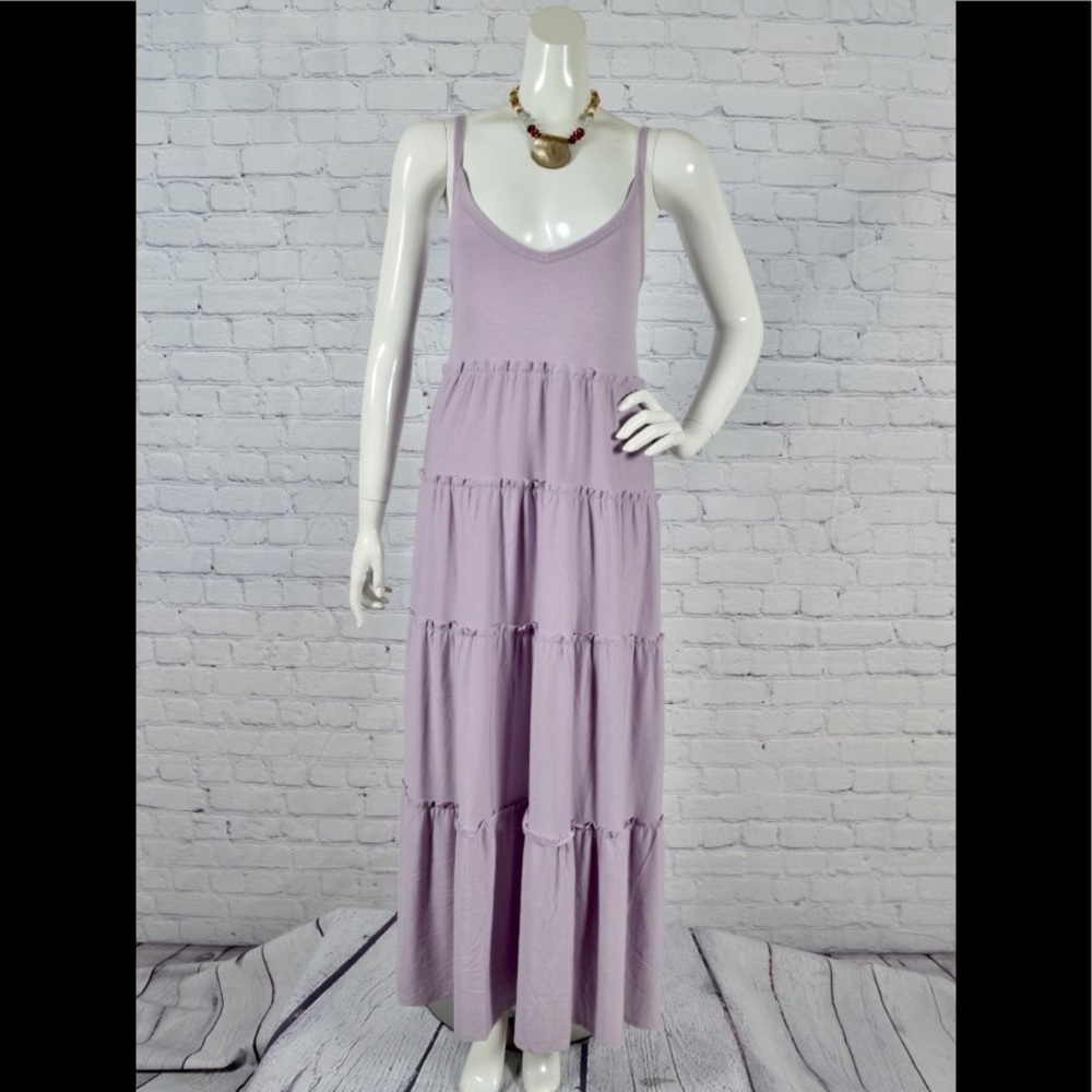 Brand New Plus Size Lavender Maxi Dress With Pockets Dress Various 1X,2X 3X - Picture 5 of 9